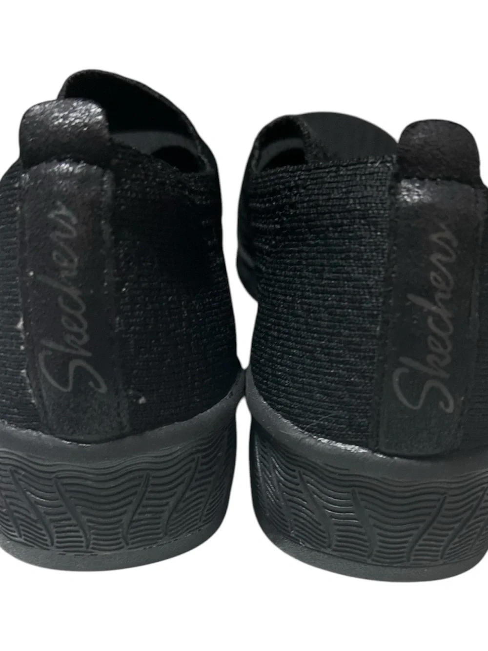 Skechers Black Knit Mary Jane Slip-On Flats size 8.5